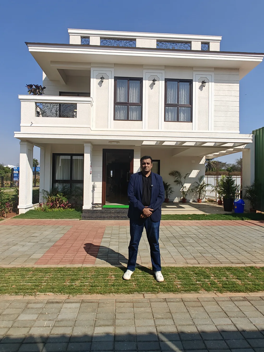 Harish Chabbria on site at a villa project in Bengaluru